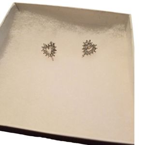 925 CZ Open Heart Earrings